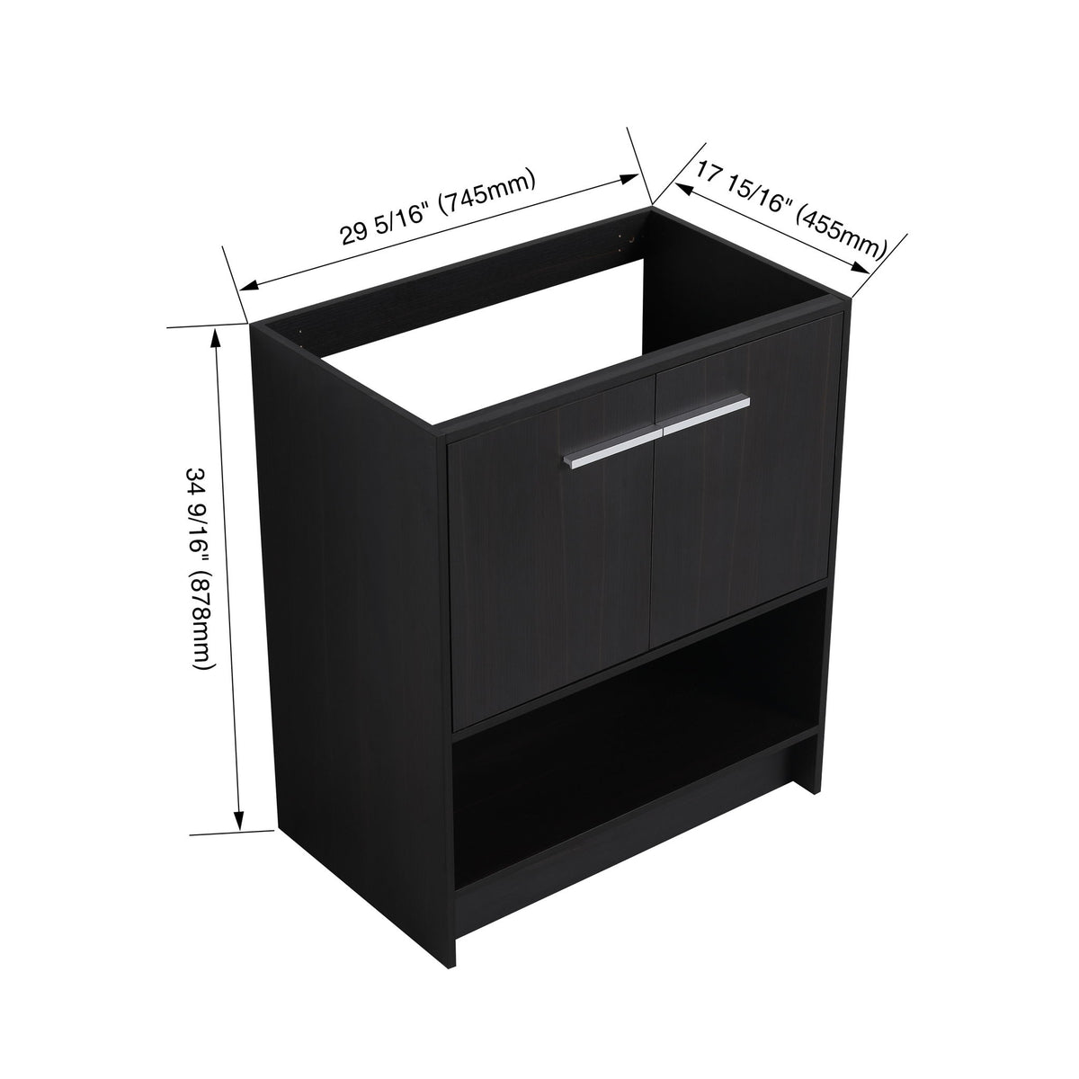 Modern Freestanding Bathroom Vanity With 2 Doors