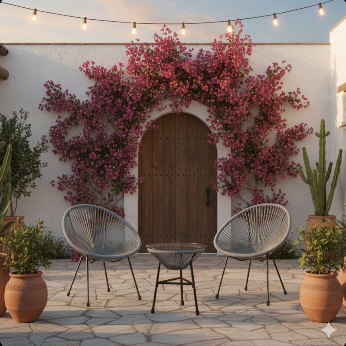 Acapulco Style 3 Piece Patio Bistro Set With Chairs