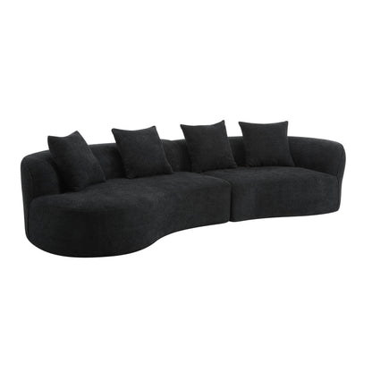 Elegant Curved Sectional Sofa With Full Foam Comfort
