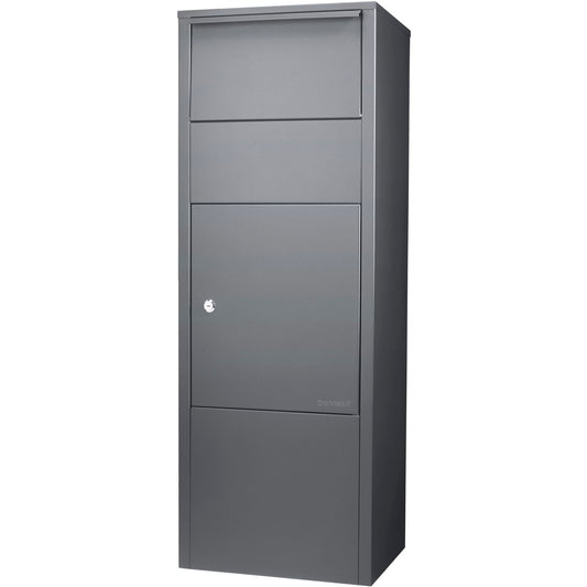 Steel Large Single Compartment Locking Parcel Drop Box With Keyed Access - Gray