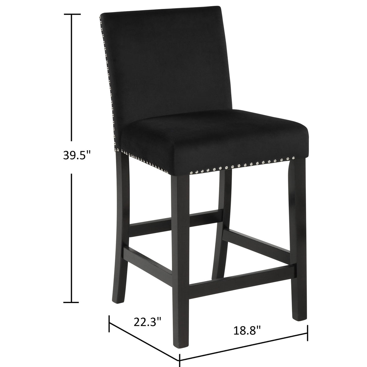 Modern 5 Piece Counter Height Dining Set With Tufted Nail Head Chairs