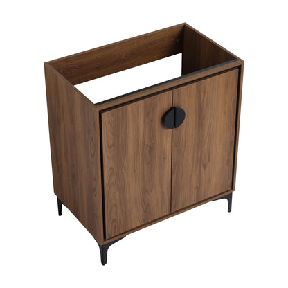 30" Bathroom Vanity Freestanding Cabinet With 2 Doors - Brown