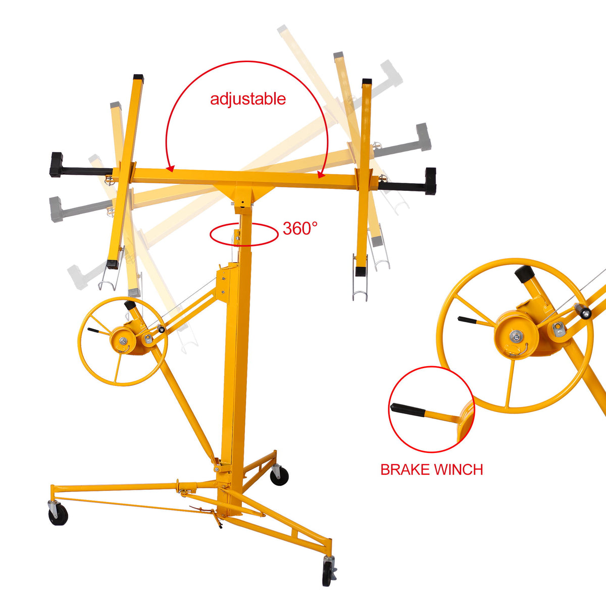 Heavy Duty Drywall Lift Panel Hoist With Adjustable Height And Safety Features