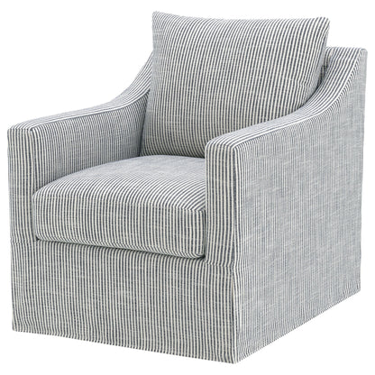 Merced - Upholstered Sloped Arm Accent Swivel Chair With 360 Degree Swivel Base - Gray