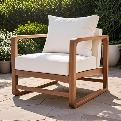 Outdoor Lounge Chair With Oversized Cushion Set For Patio