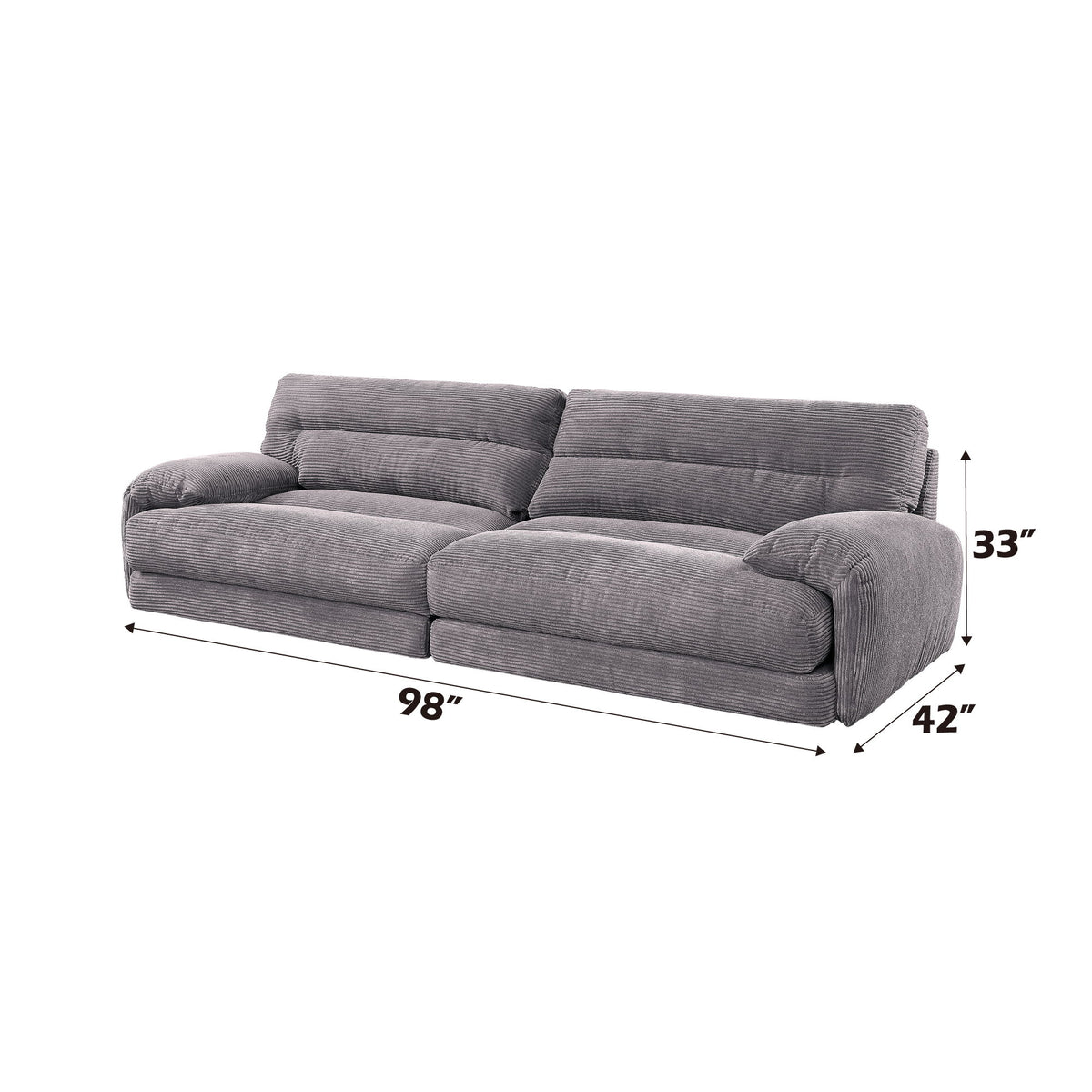 Cadenza - Corduroy Loveseat - Gray