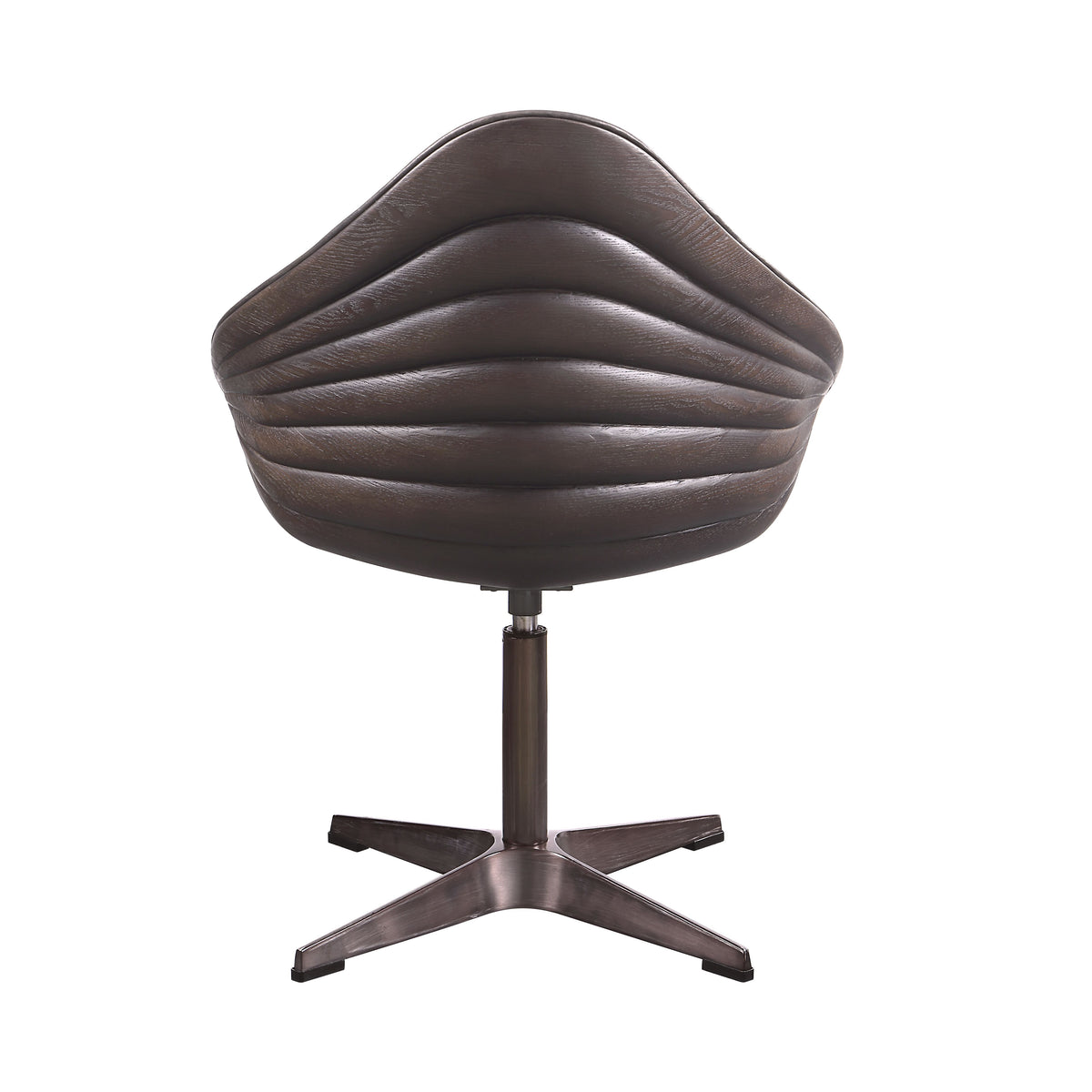 Pipino - Silla decorativa giratoria de cuero flor de primera calidad - Ébano antiguo
