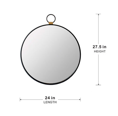 Espejo de pared con marco, espejo minimalista contemporáneo con acento para sala de estar, recibidor, entrada y dormitorio - Negro