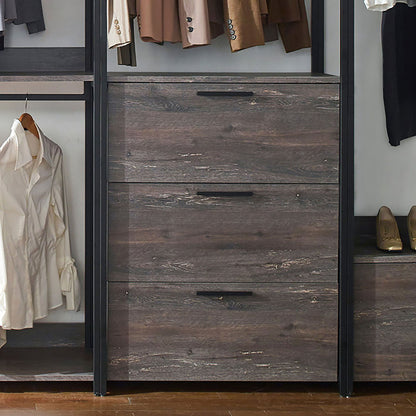 Monica - Walk-In Closet System With Spacious Storage - Gray