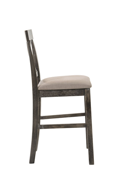 Martha II - Silla de mostrador desgastada (juego de 2) - Gris/Bronceado