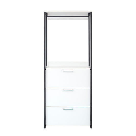 Fiona - Contemporary Wood And Metal Walk In Closet With Drawers