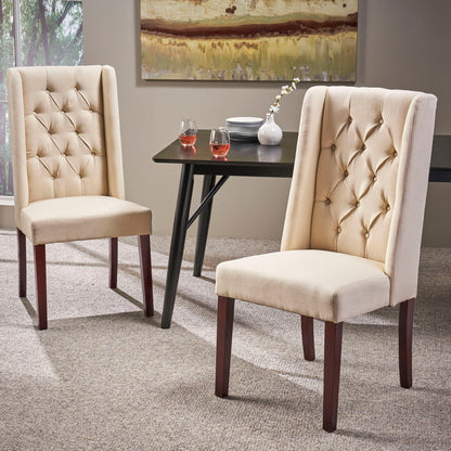 Sophisticated Tufted Dining Chair With High Back Design