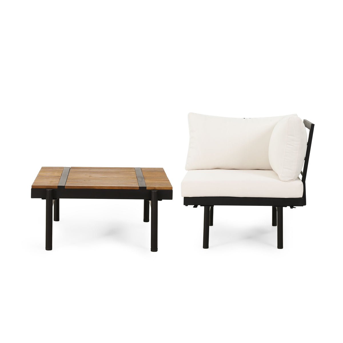 Theo - Sofa Corner, Coffee Table - Cream