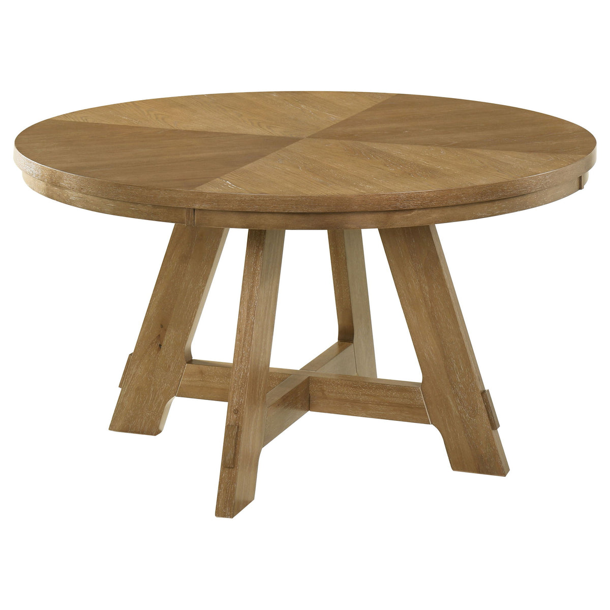 Kent - 5 Piece Dining Table Set With Upholstered Chairs - Brown Oak