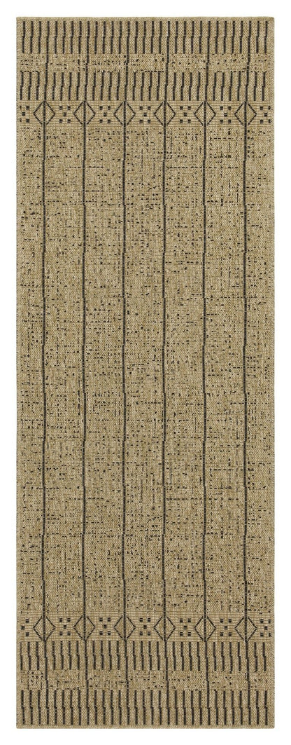 Alfombra Earth de polipropileno, 2,28 m x 3,18 m, para interior y exterior, de yute y color negro.
