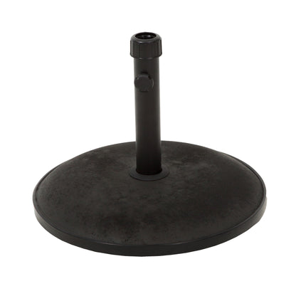 Stylish Concrete Umbrella Base With Iron Support Pole - Black