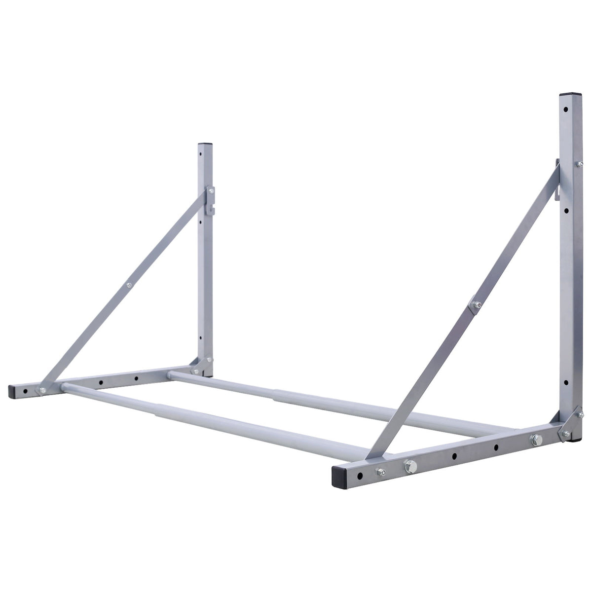 Almacenamiento de neumáticos plegable de pared, de 77 a 127 cm de ancho, soporta 136 kg - Plateado