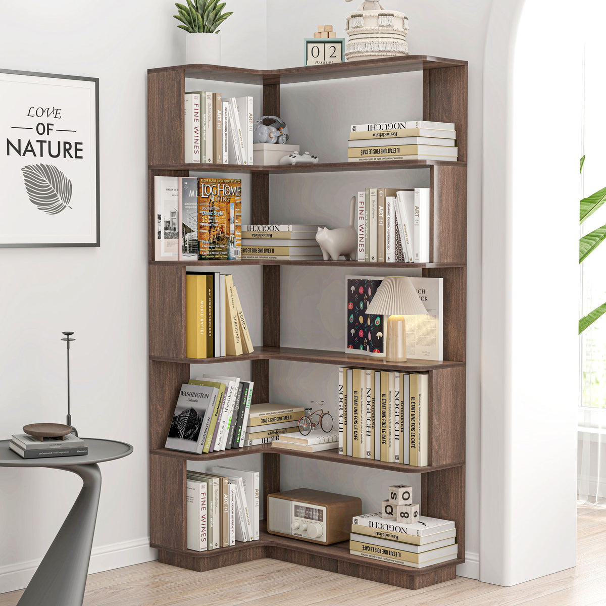 L-Shaped Design Corner Bookshelf