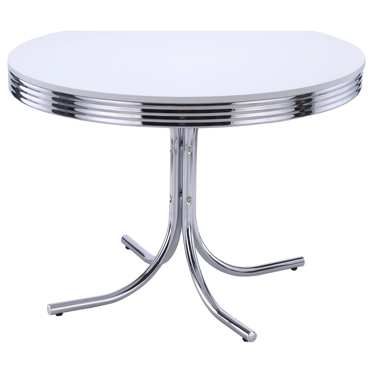 Retro Round Dining Table - White