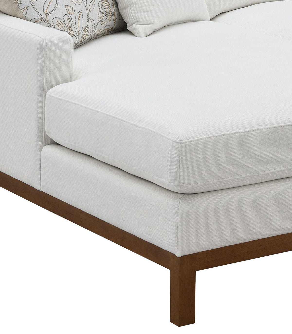 Valiant - Chenille Sectional Sofa With 4 Pillows - Ivory