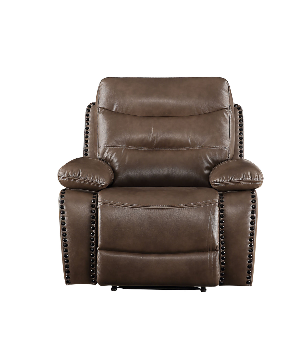 Aashi - Sillón reclinable de cuero con gel a juego - Marrón