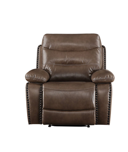 Aashi - Sillón reclinable de cuero con gel a juego - Marrón