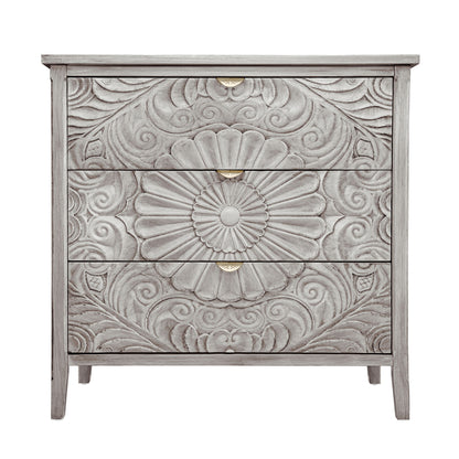 3 Drawer Cabinet, American Furniture, Suitable For Bedroom, Living Room - Light Gray