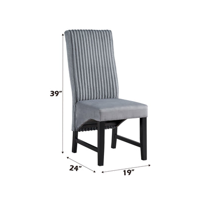 Kini - Silla auxiliar de pana (juego de 2) - Negro/Gris