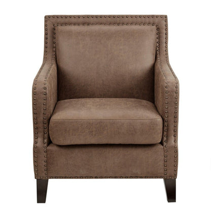 Shasta - Accent Chair With Nail Buttons - Brown