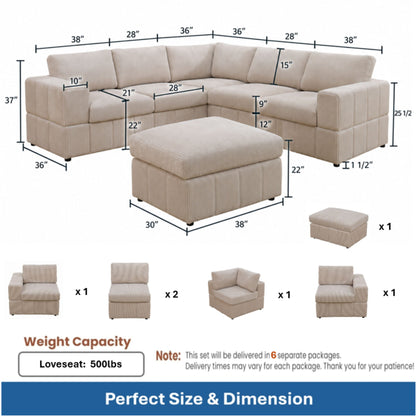 Modular Sectional Sofa, Reversible Set