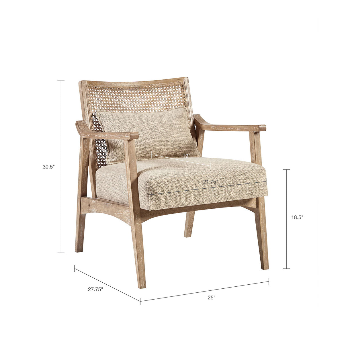 Chair With Upholstered Seat - Light Brown