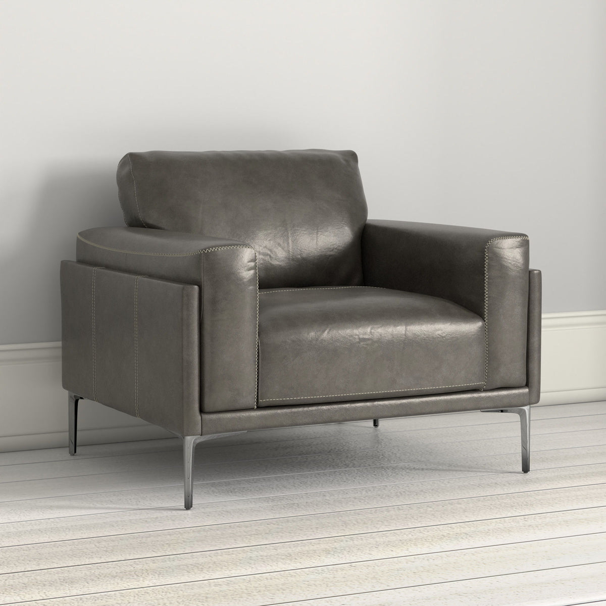 Transitional Fabric Chair - Dark Gray