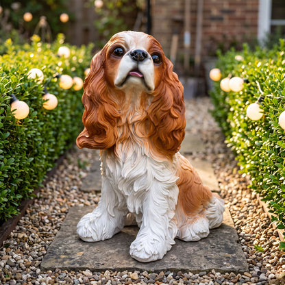 Charlie The Beagle Garden Statue, A Lifelike Earth-Brown Resin Dog Ornament, Perfect For Backyards, Lawns, And Patios.