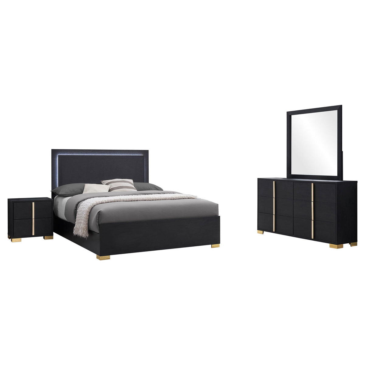 Jeremiah - Bedroom Set With LED Headboard