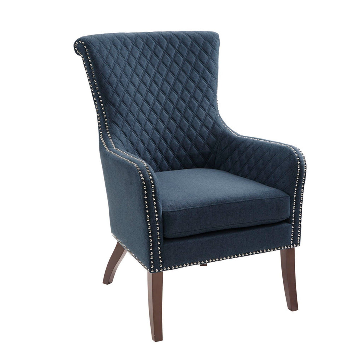 Accent Chair With Quilted Back - Dark Blue