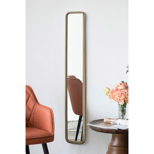 Espejo de cuerpo entero con marco de metal antiguo, espejo largo para pasillo, sala de estar, dormitorio y baño, dorado.