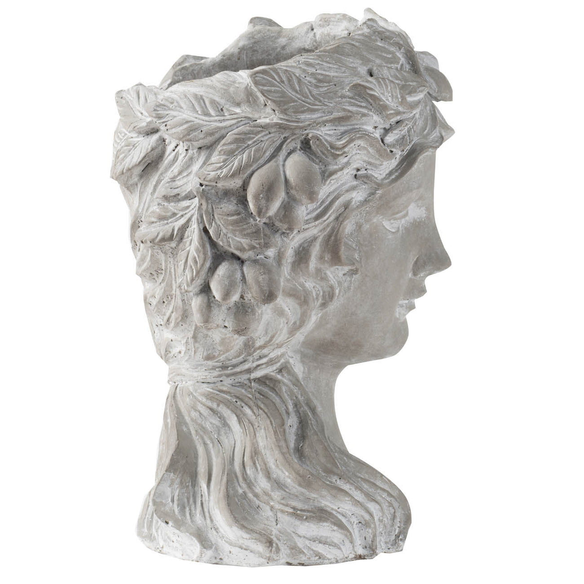 Maceta de pared con busto de cemento, ideal para decoración de interiores y exteriores, 8 unidades, color gris