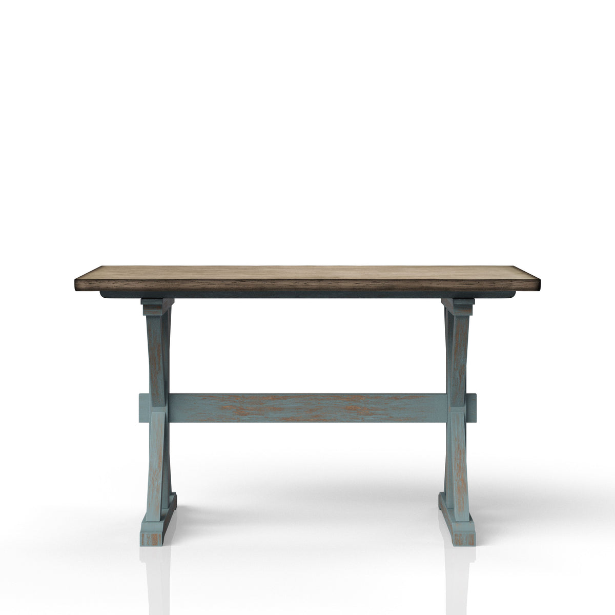 X Based Counter Height Dining Table - Aqua Blue