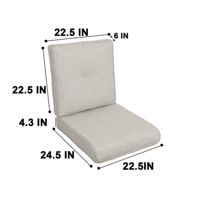 2 Pieces Set High Back Patio Chair Cushions, Tufted Rocking Chair Cushions, Adirondack Cushions For Garden Porch Home Office Chair Use, 2 Pack - Beige