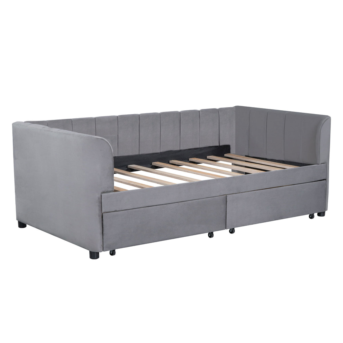 Upholstered Daybed With Ergonomic Design Backrest