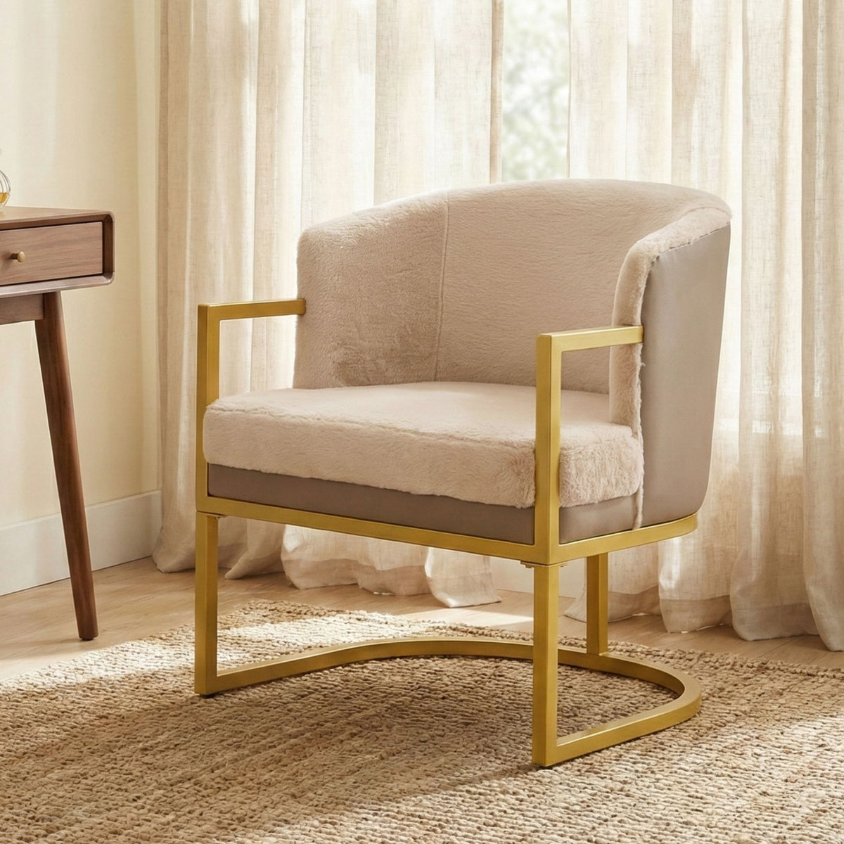 Upholstered Reading Accent Armchair For Living Room