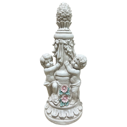 Children Garden Climbing Statues - Antique Gray White