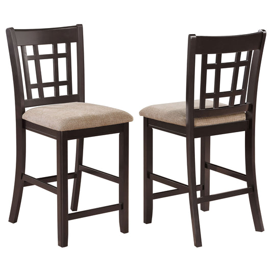 Lattice Back Counter Height Stools (Set of 2)