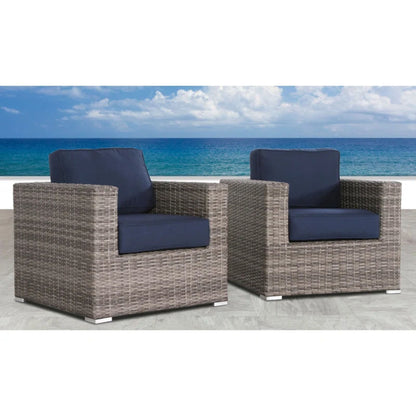 Silla de patio con cojines de diseño elegante