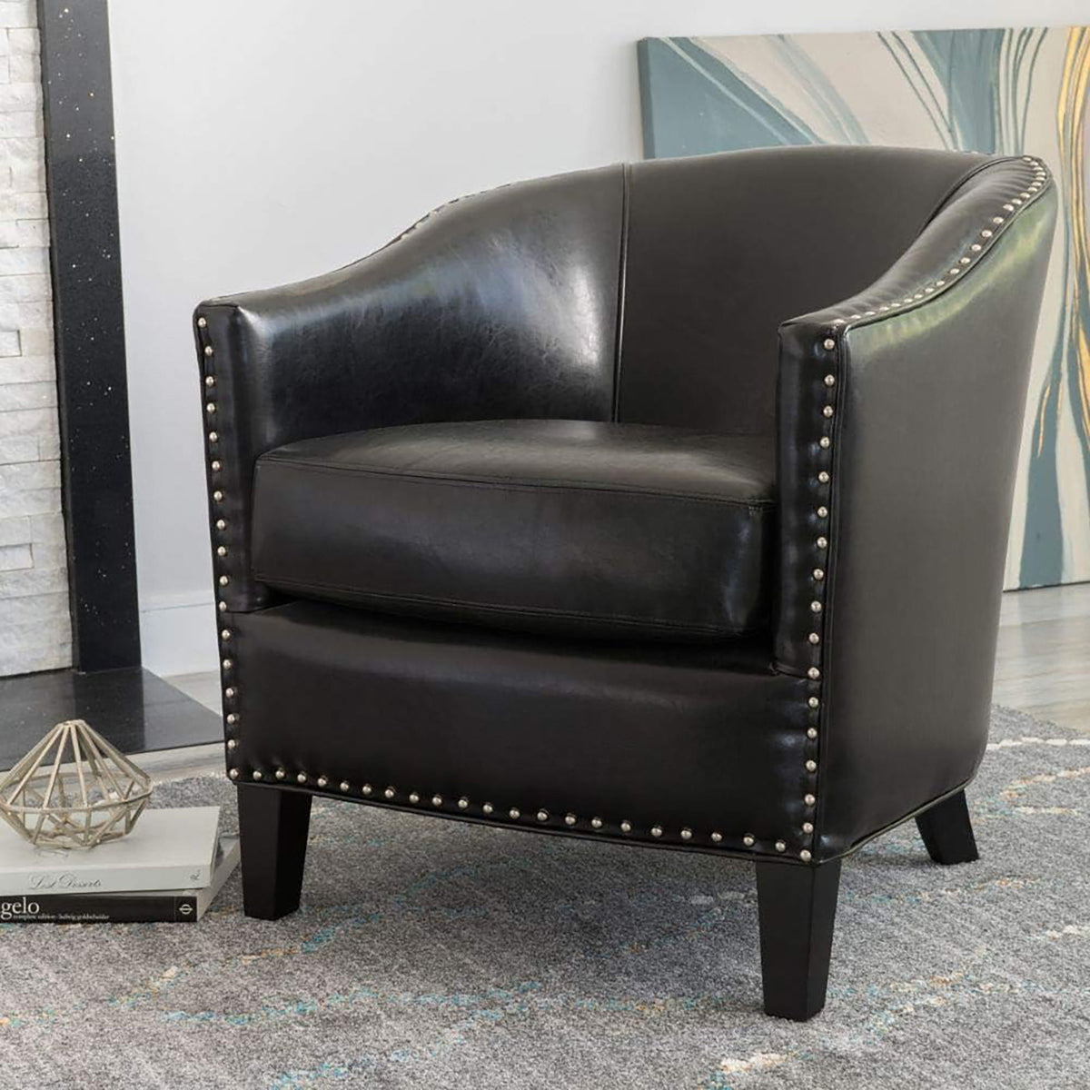 Enigmatica - Upholstered Club Chair With Nailhead Trim