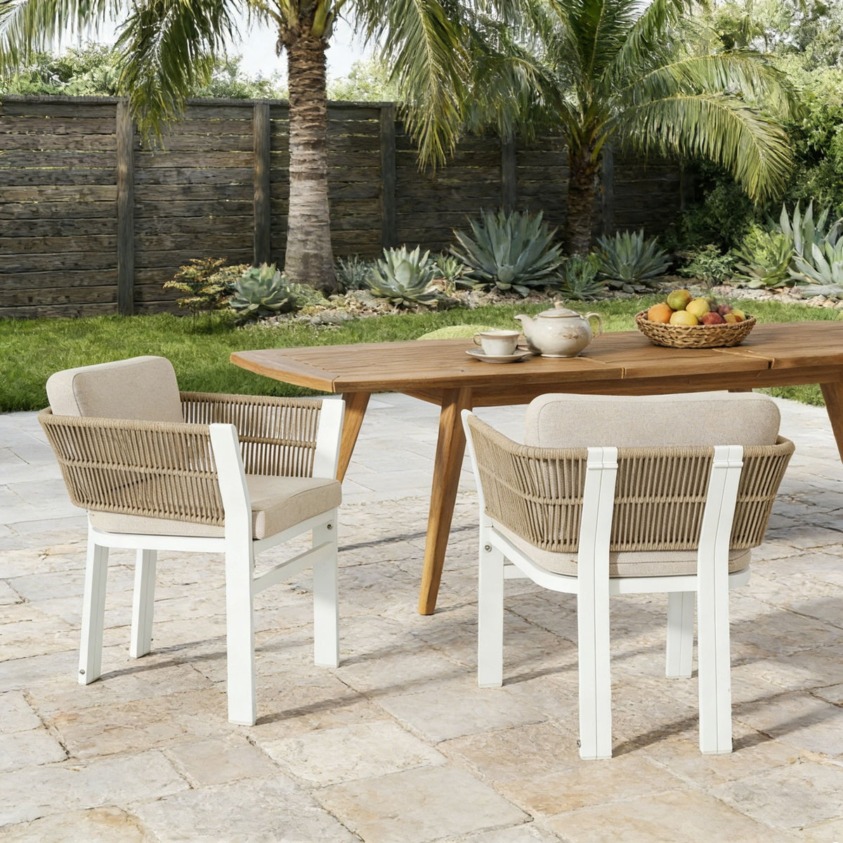 Outdoor Dining Chair, All-Weather Patio Seating For Backyard (Set of 2)