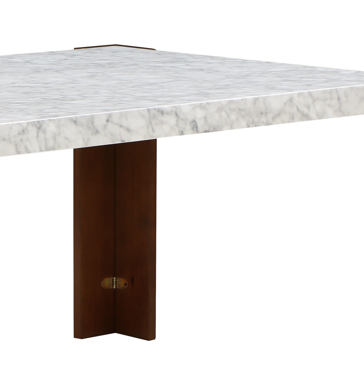 Hettie - Mesa de comedor con tablero de piedra artificial - Marrón