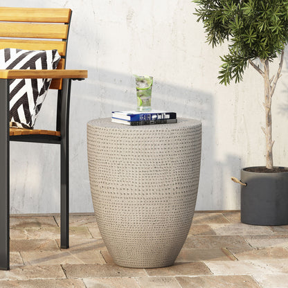 Outdoor Lightweight Concrete, Side Table - Natural