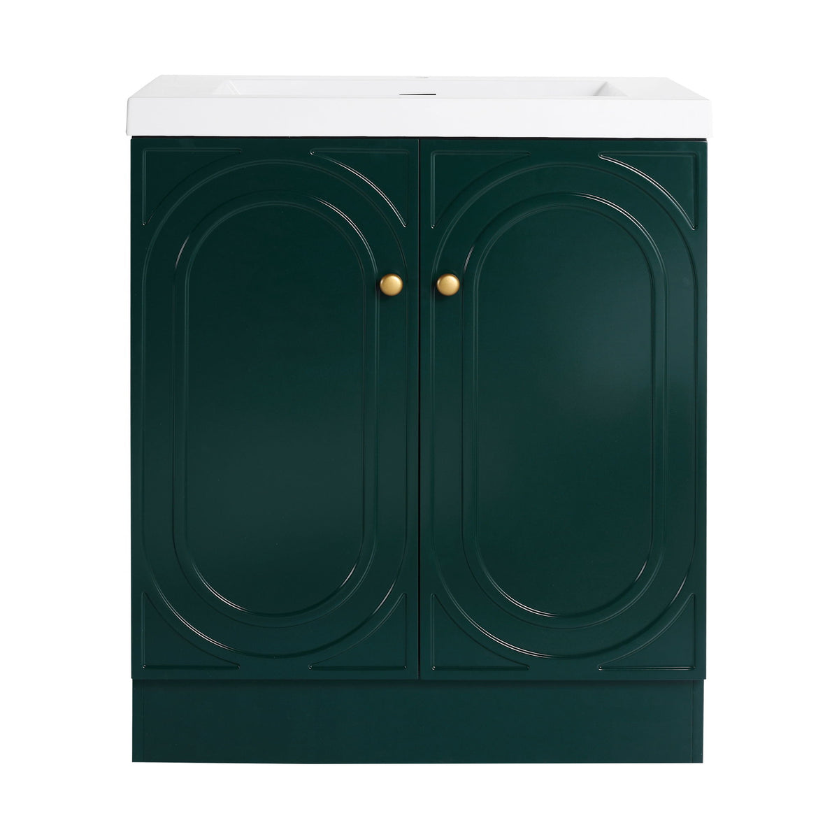 Contemporary Freestanding Bathroom Vanity With Resin Sink & Soft-Close Cabinet Doors