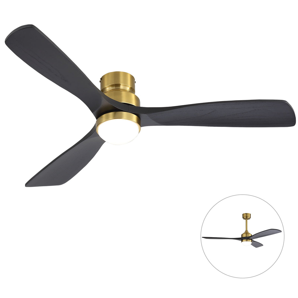 52" Ceiling Fan With Dimmable LED Light, 6 Speed DC Motor, 3 Blades